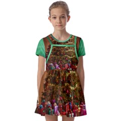 Merry Christmas Kids  Short Sleeve Pinafore Style Dress by favoritechios