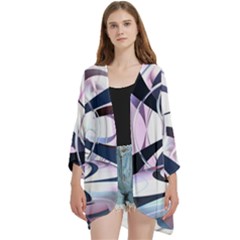 Vanilla Dream Open Front 3/4 Sleeve Batwing Chiffon Cardigan Kimono