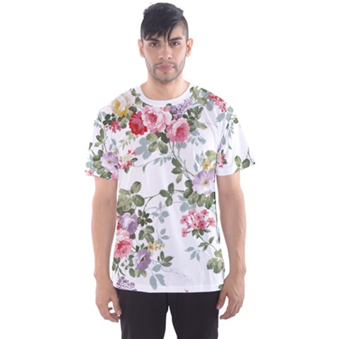 Floral Elements Peony Chinese Rose Men s Sport Mesh T-shirt by Grandong