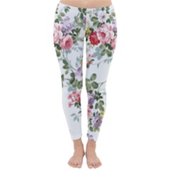 Floral Elements Peony Chinese Rose Classic Winter Leggings