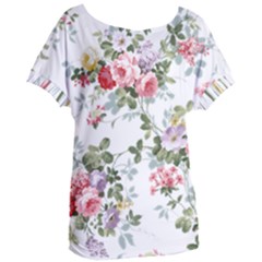 Floral Elements Peony Chinese Rose Women s Oversized T-shirt