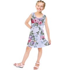 Floral Elements Peony Chinese Rose Kids  Tunic Dress