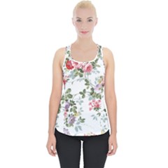 Floral Elements Peony Chinese Rose Piece Up Tank Top