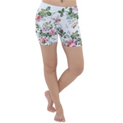 Floral Elements Peony Chinese Rose Lightweight Velour Yoga Shorts