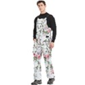 Floral Elements Peony Chinese Rose Men s Side Zip Front Pouch Ski And Snowboard Bib Pants	 View2