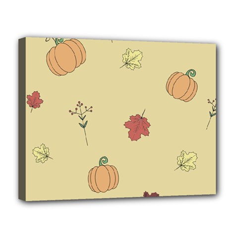 Halloween Fall Pattern Canvas 14  X 11  (stretched)