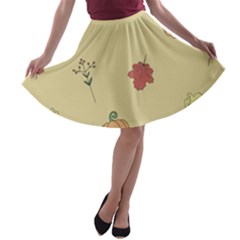 Halloween Fall Pattern A-line Skater Skirt