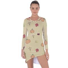 Halloween Fall Pattern Asymmetric Cut-out Shift Dress by Apenda