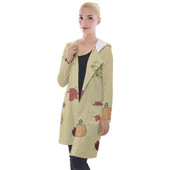 Halloween Fall Pattern Hooded Pocket Cardigan