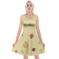 Halloween Fall Pattern Reversible Velvet Sleeveless Dress by Apenda