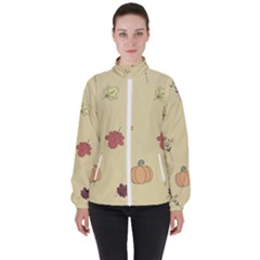 Halloween Fall Pattern Women s High Neck Windbreaker