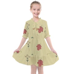 Halloween Fall Pattern Kids  All Frills Chiffon Dress by Apenda