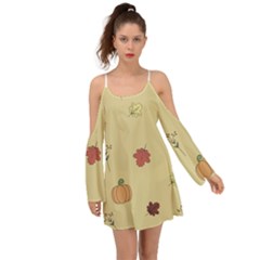 Halloween Fall Pattern Boho Dress by Apenda