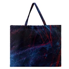 Abstract Feathers Zipper Large Tote Bag