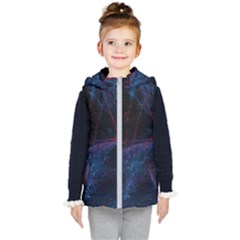 Abstract Feathers Kids  Hooded Puffer Vest