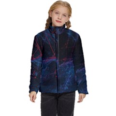 Abstract Feathers Kids  Puffer Bubble Jacket Coat