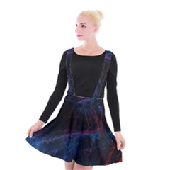 Abstract Feathers Suspender Skater Skirt