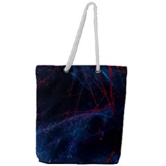 Abstract Feathers Full Print Rope Handle Tote (large)