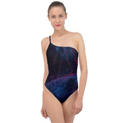 Abstract Feathers Classic One Shoulder Swimsuit