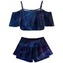 Abstract Feathers Kids  Off Shoulder Skirt Bikini View1