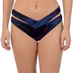 Abstract Feathers Double Strap Halter Bikini Bottoms