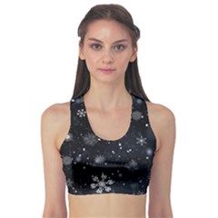 Snowflakes Snow Snowfall Snowing Fitness Sports Bra by Apenda