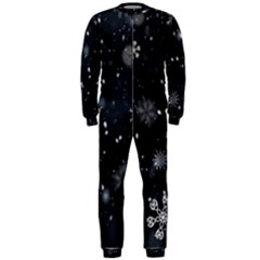 Snowflakes Snow Snowfall Snowing Onepiece Jumpsuit (men)