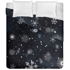 Snowflakes Snow Snowfall Snowing Duvet Cover Double Side (california King Size)