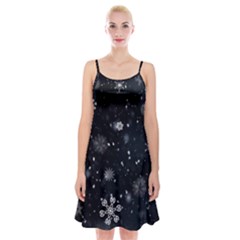 Snowflakes Snow Snowfall Snowing Spaghetti Strap Velvet Dress