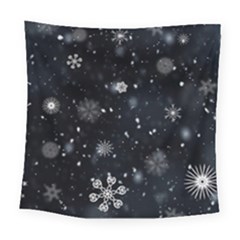 Snowflakes Snow Snowfall Snowing Square Tapestry (large)