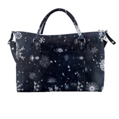 Snowflakes Snow Snowfall Snowing Carry-on Travel Shoulder Bag by Apenda