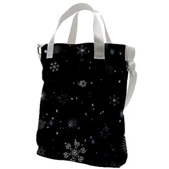 Snowflakes Snow Snowfall Snowing Canvas Messenger Bag by Apenda