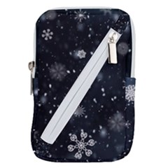 Snowflakes Snow Snowfall Snowing Belt Pouch Bag (small) by Apenda