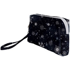 Snowflakes Snow Snowfall Snowing Wristlet Pouch Bag (small) by Apenda