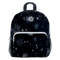 Snowflakes Snow Snowfall Snowing Kids  Age 5-10 Lightweight School Backpack With Side Pockets