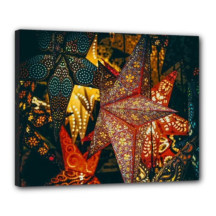 Stars Lanterns Lighting Canvas 20  x 16  (Stretched)