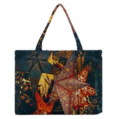 Stars Lanterns Lighting Zipper Medium Tote Bag