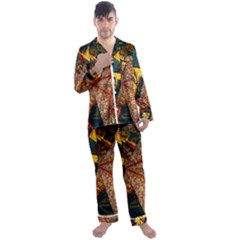 Stars Lanterns Lighting Men s Long Sleeve Satin Pajamas Set