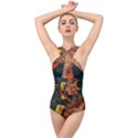 Stars Lanterns Lighting Cross Front Low Back Swimsuit View1