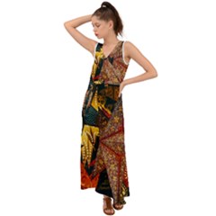 Stars Lanterns Lighting V-neck Chiffon Maxi Dress by Apenda