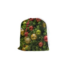 Christmas Tree Ornament Deco Drawstring Pouch (small)