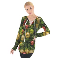 Christmas Tree Ornament Deco Tie Up T-shirt