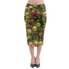 Christmas Tree Ornament Deco Midi Pencil Skirt