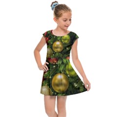 Christmas Tree Ornament Deco Kids  Cap Sleeve Dress