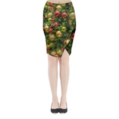 Christmas Tree Ornament Deco Midi Wrap Pencil Skirt