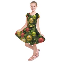 Christmas Tree Ornament Deco Kids  Short Sleeve Dress