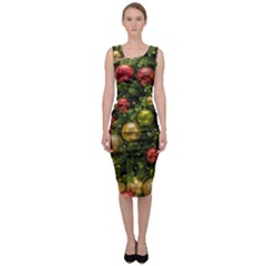 Christmas Tree Ornament Deco Sleeveless Pencil Dress by Apenda