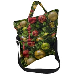 Christmas Tree Ornament Deco Fold Over Handle Tote Bag