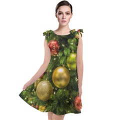 Christmas Tree Ornament Deco Tie Up Tunic Dress