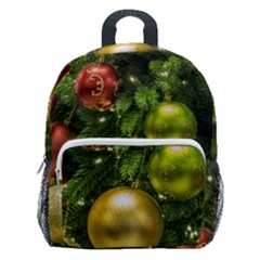 Christmas Tree Ornament Deco Kids  Age 5-10 Lightweight School Backpack With Side Pockets